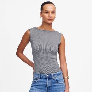 madewell low back tee in gingham NEVER WORN